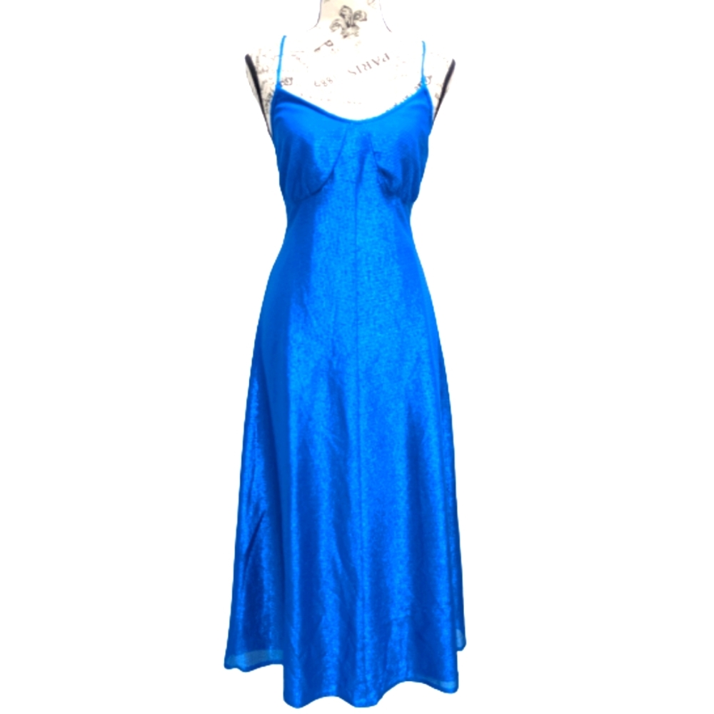 Estee H. vintage sparkly blue midi dress